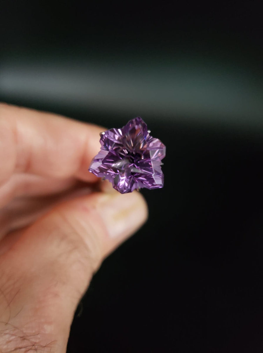 Amethyst 11.52ct Shark bite Custom Cut by Mark Gronlund MM Fine