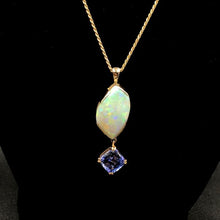 Load image into Gallery viewer, 12.5ct Australian Boulder Opal Pendant with 3.73ct Flawless Tanzanite
