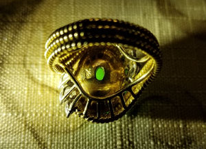 13ct Green Jadeite Vintage Custom 18kt Gold Ring. .90ct VVS-VS Diamonds G-H Color.