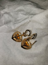 Load image into Gallery viewer, New Earrings with 8ct Total Weight Madeira Citrine Trillions Cut by Mark Gronlund with 1ct SI1 G Color Dimaonds