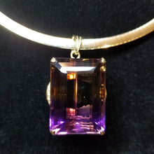 Load image into Gallery viewer, 62ct Bolivian Ametrine Pendant in 18kt Gold Custom Mounting with .25ct of Diamonds.