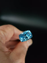 Load image into Gallery viewer, Blue Topaz 10.59ct Cushion Concave Fan Brilliant Cut by Mark Gronlund.