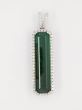 Load image into Gallery viewer, Flawless 20.81ct Chrome Green Octagonal Cut Tourmaline and Diamond Pendant