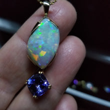 Load image into Gallery viewer, 12.5ct Australian Boulder Opal Pendant with 3.73ct Flawless Tanzanite