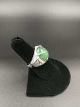 Load image into Gallery viewer, Rare 14ct GIA Certified Green Jadeite Ring in 18kt Gold Custom Mounting with 1.85ct of Diamonds